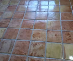 Tile floor before Team Steam tile and grout cleaning